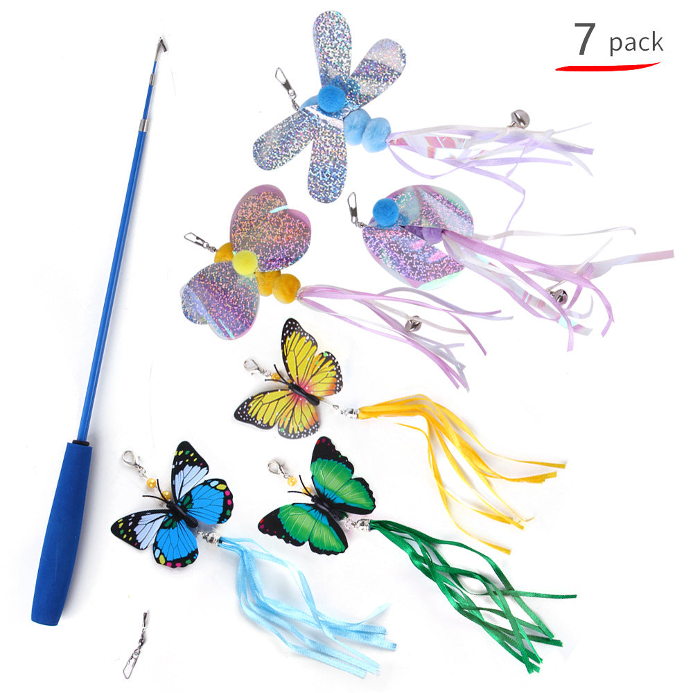 Cat Wand Toy Set - 7 Pieces