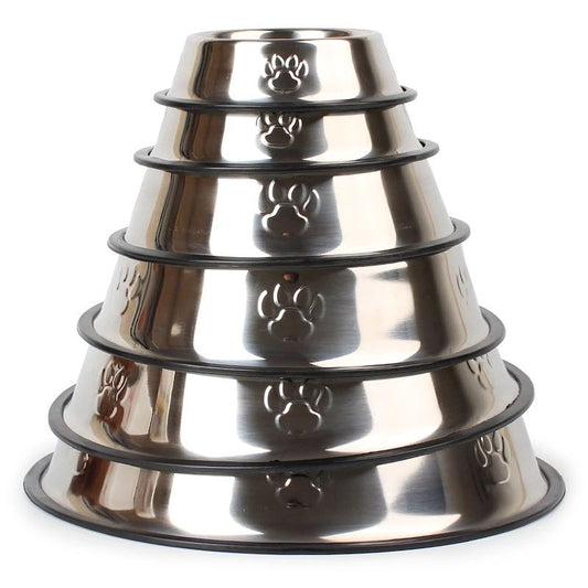 Stainless Steel Dog Bowl High-Grade Non-Slip Pet Bowl Pet Food Bowl Food Utensils 6 Sizes