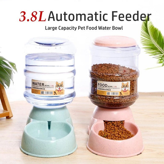 Large Capacity 3.8L Pet Feeder Automatic Water Feeding Basin Pet Bowl