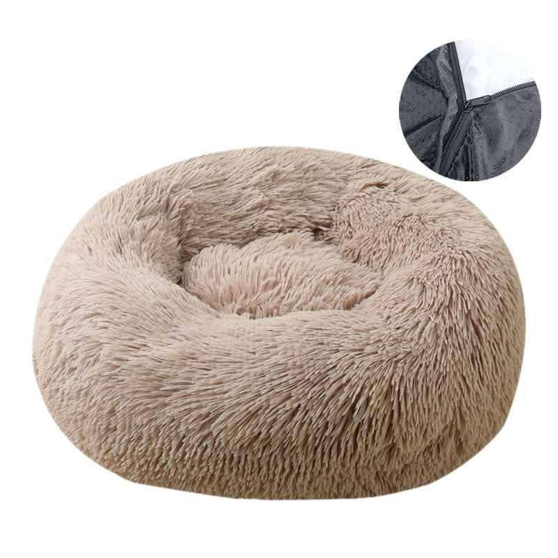 Washable Round Plush Pet Bed