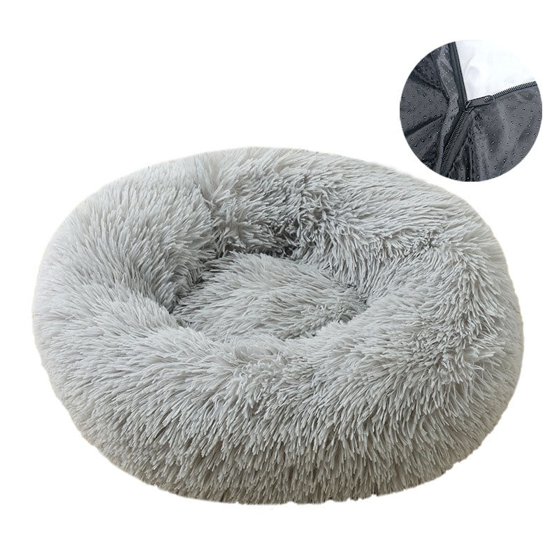 Washable Round Plush Pet Bed