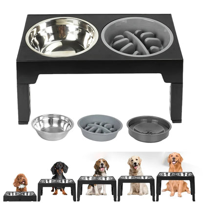 Elevated Dog Feeder with Adjustable Raised Stand