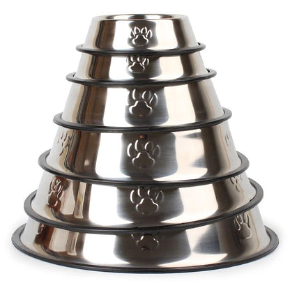 Stainless Steel Dog Bowl High-Grade Non-Slip Pet Bowl Pet Food Bowl Food Utensils 6 Sizes