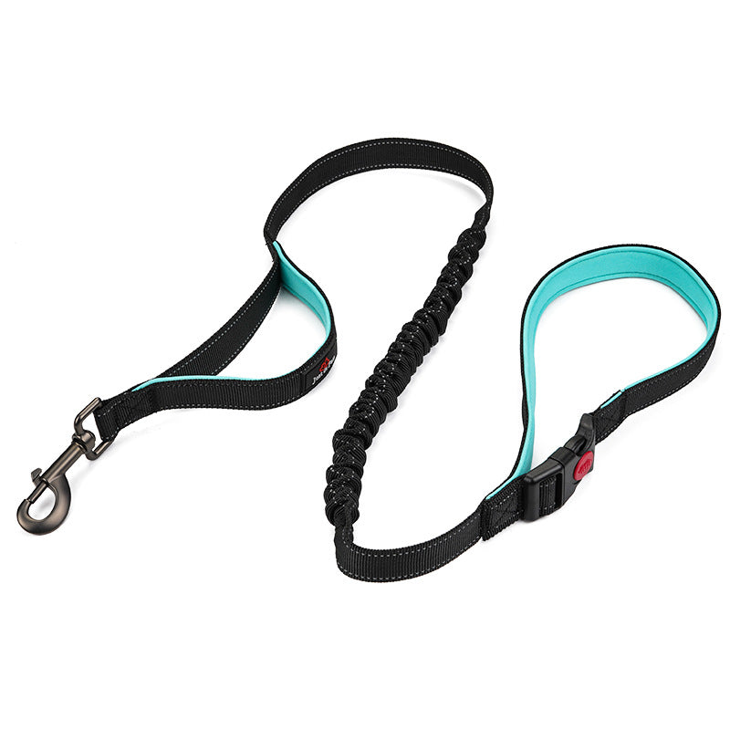 Medium And Large Dog Leash Double Handle Reflective Elastic Leash Explosion-Proof