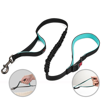 Medium And Large Dog Leash Double Handle Reflective Elastic Leash Explosion-Proof