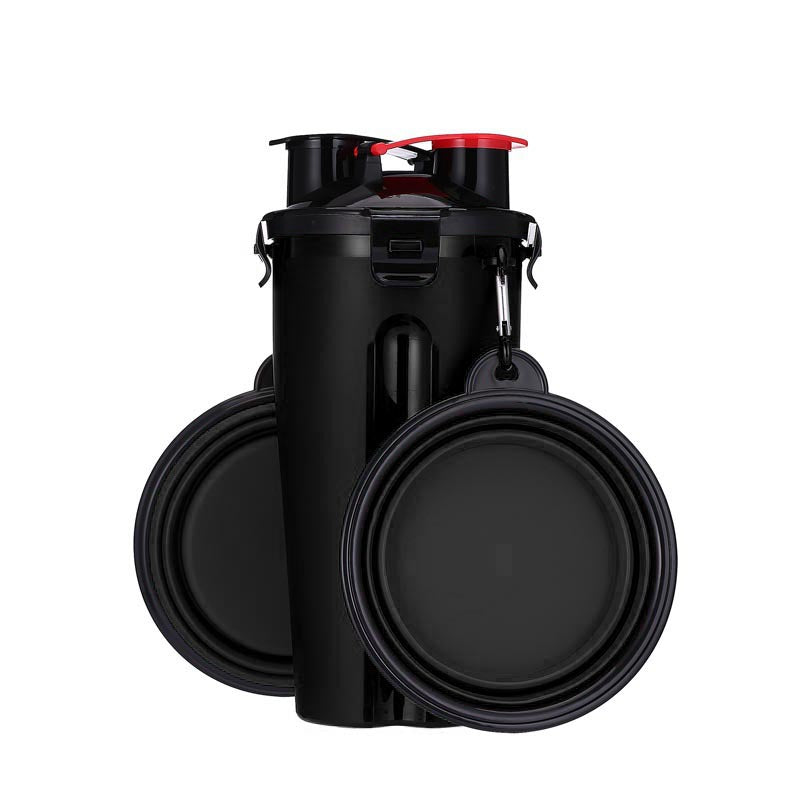 Pets Go Out Dual Water Food Cup Portable Drinking Water Bottle