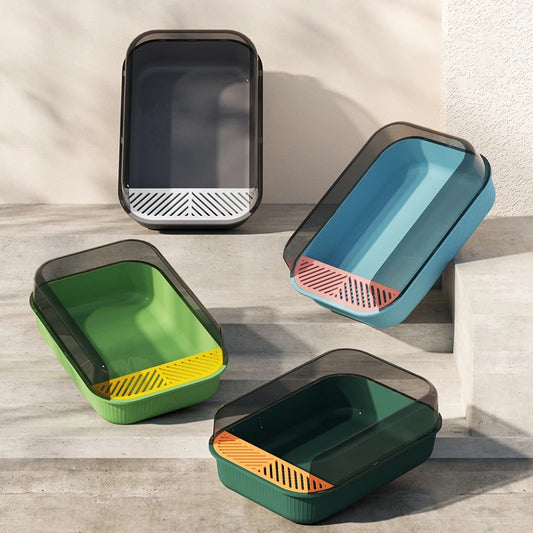 Semi Enclosed Cat Litter Basin