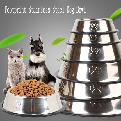 Stainless Steel Dog Bowl High-Grade Non-Slip Pet Bowl Pet Food Bowl Food Utensils 6 Sizes
