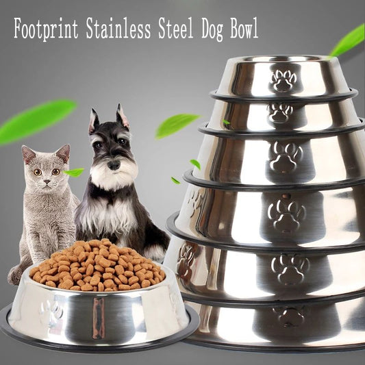Stainless Steel Dog Bowl High-Grade Non-Slip Pet Bowl Pet Food Bowl Food Utensils 6 Sizes
