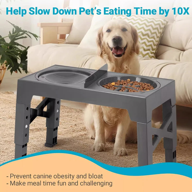 Elevated Dog Feeder with Adjustable Raised Stand