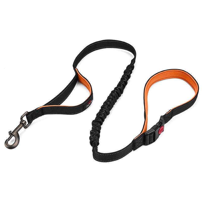 Medium And Large Dog Leash Double Handle Reflective Elastic Leash Explosion-Proof
