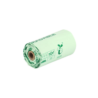 Corn starch biodegradable pet litter bag PLA compost roll up vest bag dog litter bag